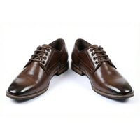 Klassieke heren Derby-schoenen met gladde neus en vetersluiting