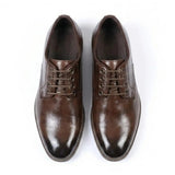 Klassieke heren Derby-schoenen met gladde neus en vetersluiting