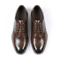 Klassieke heren Derby-schoenen met gladde neus en vetersluiting
