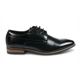 Klassieke heren Derby-schoenen met gladde neus en vetersluiting