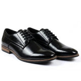 Klassieke heren Derby-schoenen met gladde neus en vetersluiting