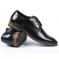 Klassieke heren Derby-schoenen met gladde neus en vetersluiting
