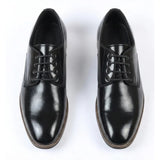 Klassieke heren Derby-schoenen met gladde neus en vetersluiting