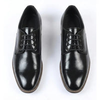 Klassieke heren Derby-schoenen met gladde neus en vetersluiting