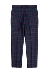 Rover - Heren Blauwe Trouwbroek Tweed Check