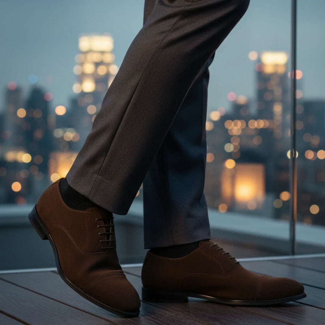 Heren Oxford veterschoenen van imitatiesuède