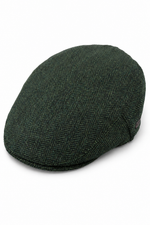 Heren platte pet wol visgraat olijf tweed klassiek jaren 20 unisex Del Boy