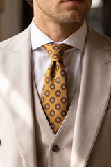 Gouden paisley stropdas voor heren