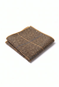 Gouden tweed pochet voor heren, gemaakt van een wollen mix.