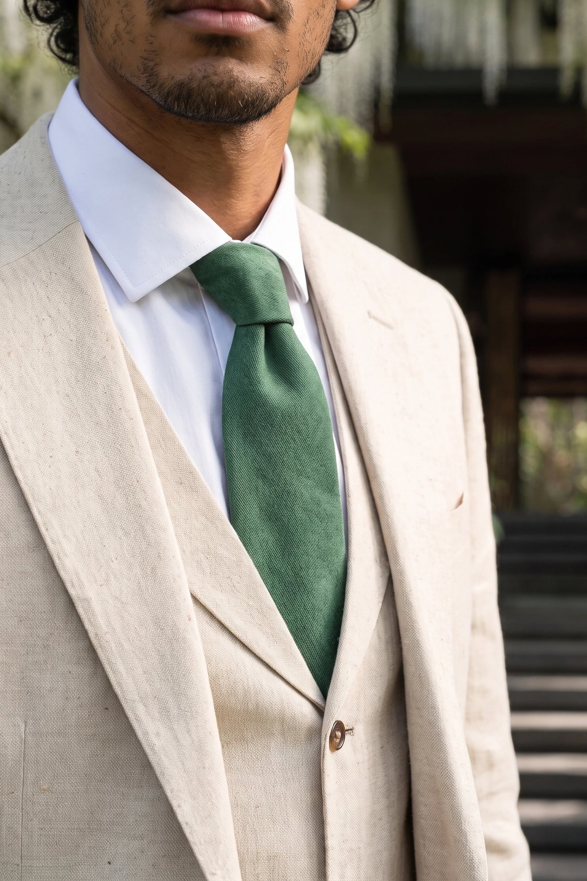 Groene herendas met suède afwerking