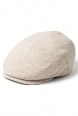 Beige klassieke platte pet voor heren