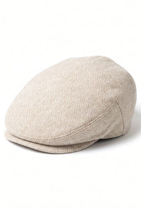 Beige klassieke platte pet voor heren