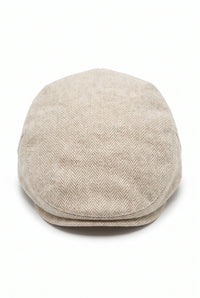 Beige klassieke platte pet voor heren