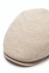 Beige klassieke platte pet voor heren