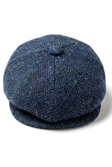 Heren Herringbone Blauwe Tweed 8 Panelen Pet