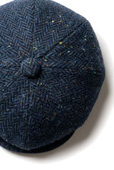 Heren Herringbone Blauwe Tweed 8 Panelen Pet