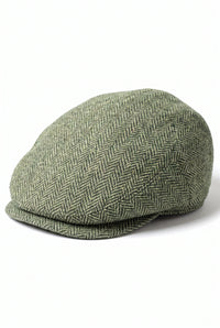 Groene platte pet voor heren van wolmix