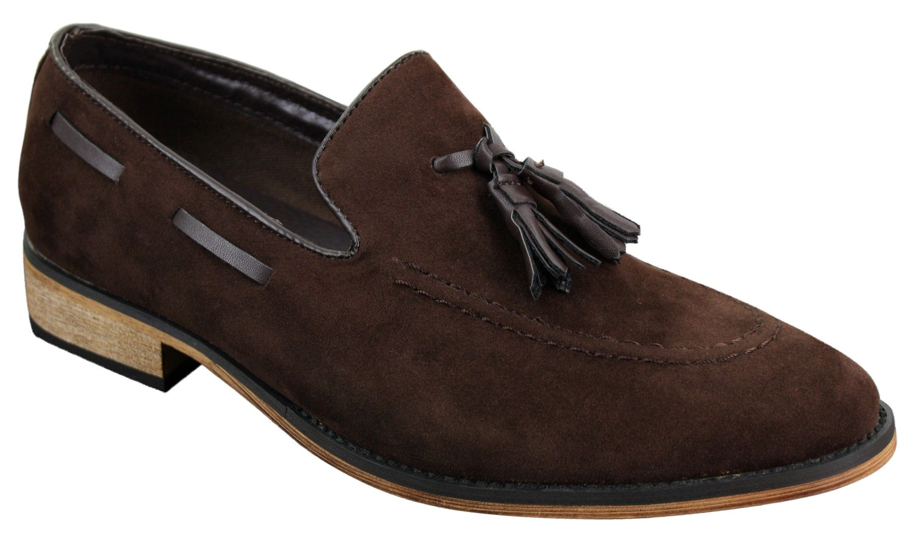 Mens Italian Slip On Driving Shoes Loafers Tassle Suede Leather Blue Black Brown