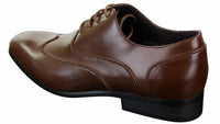 Mens Leather Laced Brogues Italian Designer Shoes Smart Formal Classic Retro