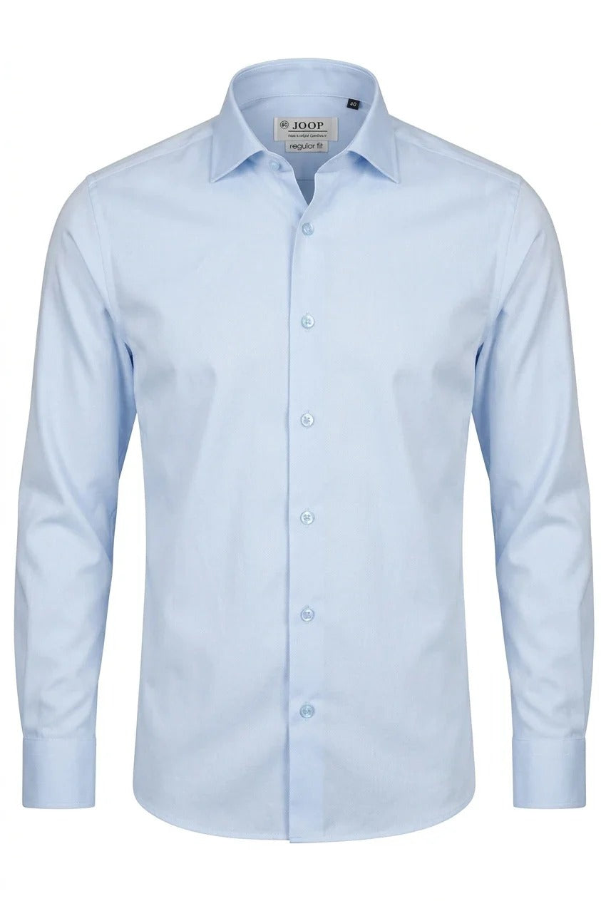 Herenoverhemd met lange mouwen en knoopsluiting - Blauw