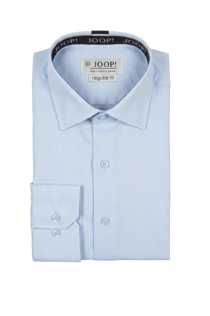 Herenoverhemd met lange mouwen en knoopsluiting - Blauw