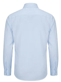 Herenoverhemd met lange mouwen en knoopsluiting - Blauw