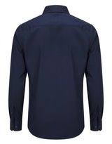 Herenoverhemd met lange mouwen en knoopsluiting - Marineblauw