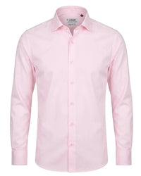 Herenoverhemd met lange mouwen en knoopsluiting - Roze