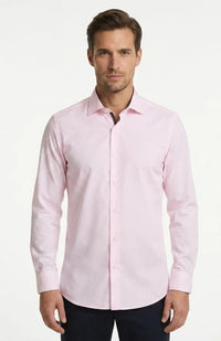 Herenoverhemd met lange mouwen en knoopsluiting - Roze