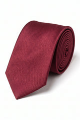 Slanke herenstropdas in bordeauxrood, 6 cm breed, effen kleur.
