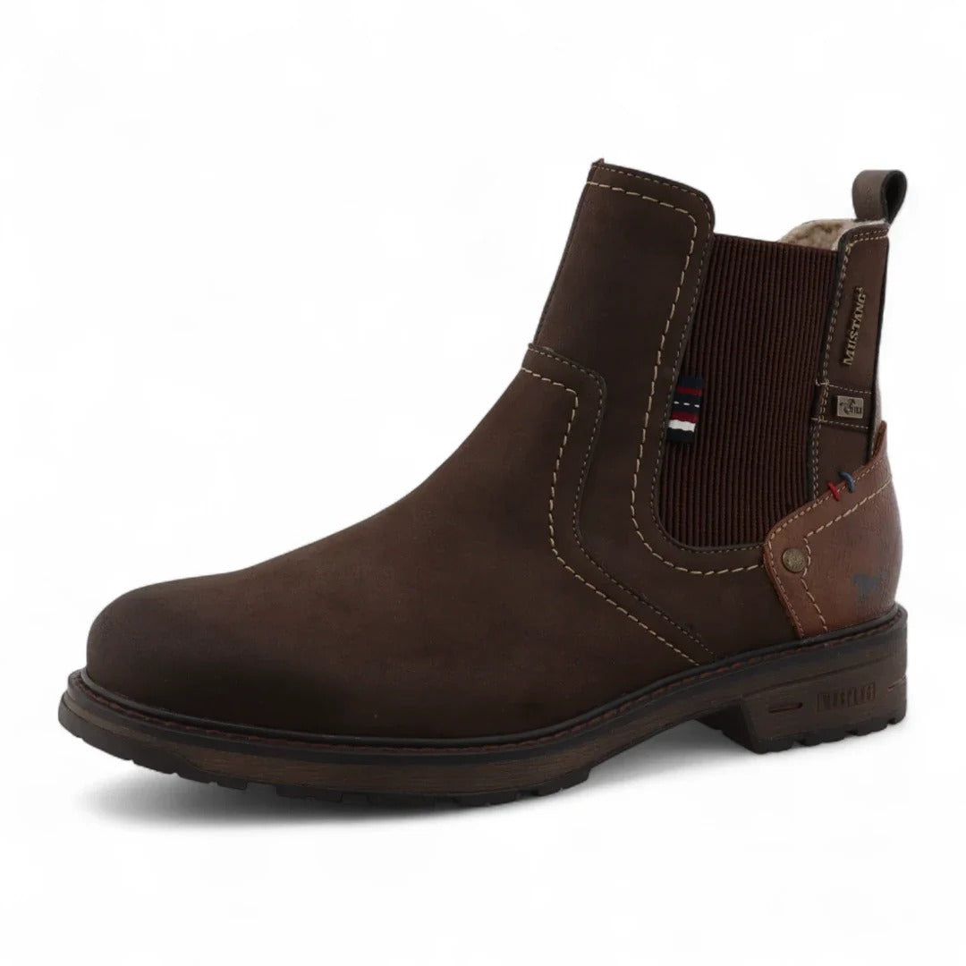 Waterbestendige Chelsea enkellaarsjes voor heren in Mokka Brown