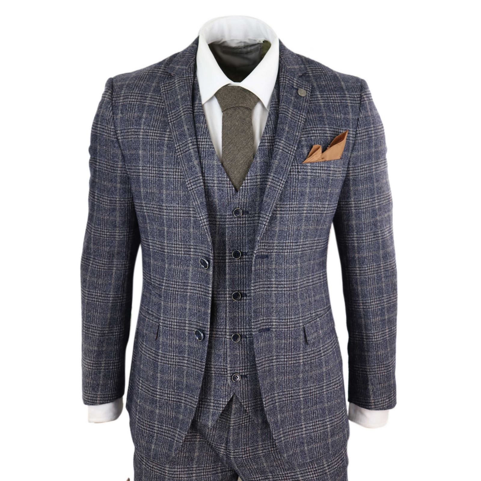Mens Navy-Grey 3 Piece Suit - Paul Andrews Lloyd
