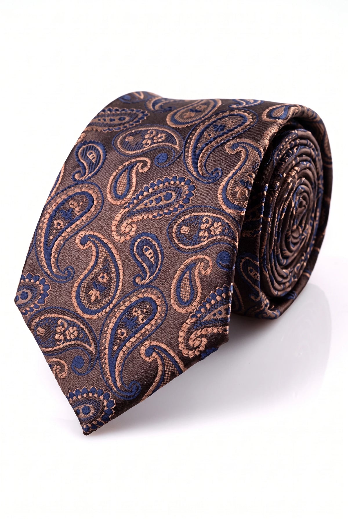 Herenstropdas in marineblauw met paisleyprint