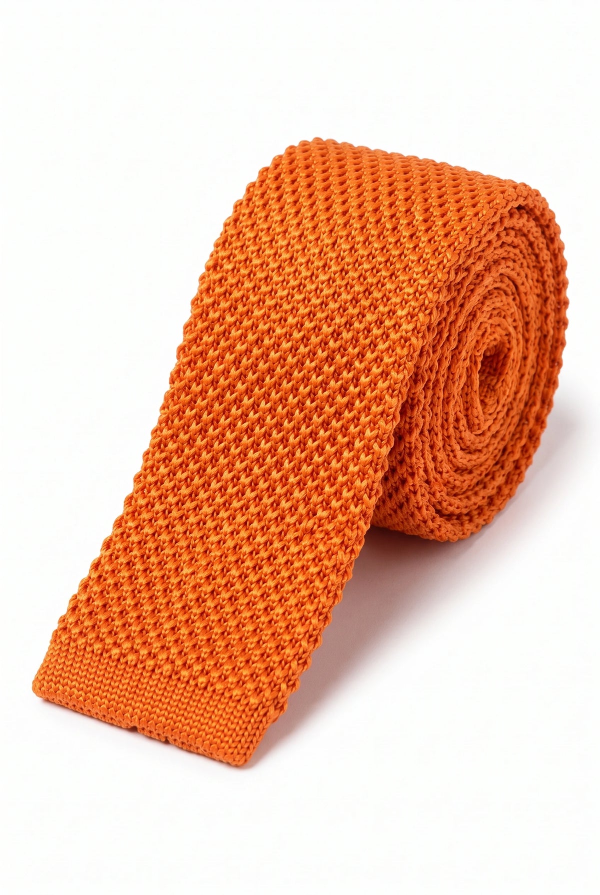 Oranje gebreide polyester stropdas voor heren