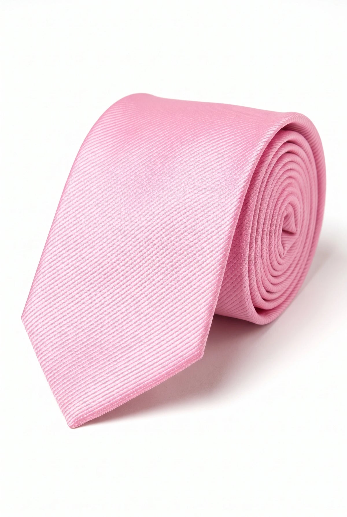 Roze, smalle herenstropdas van 6 cm, effen kleur.