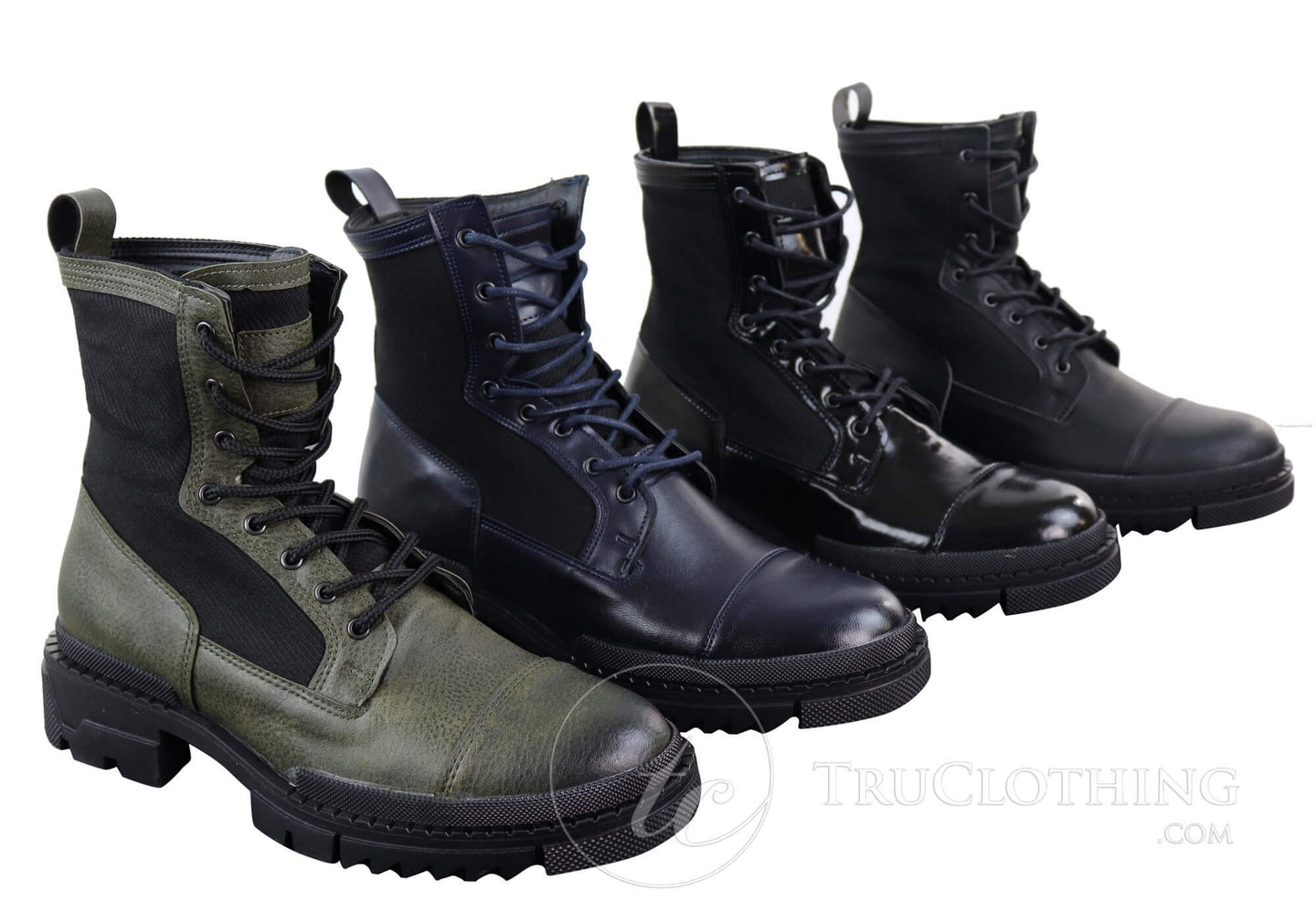 Mens PU Leather Ankle Boots