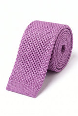 Paarse gebreide polyester stropdas voor heren