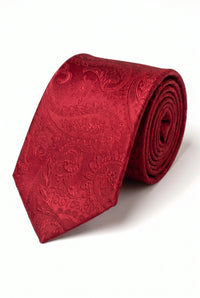 Cadeauset met rode paisley stropdas voor heren