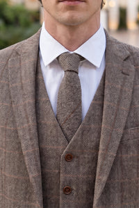 Rode stropdas van wollen tweed voor heren