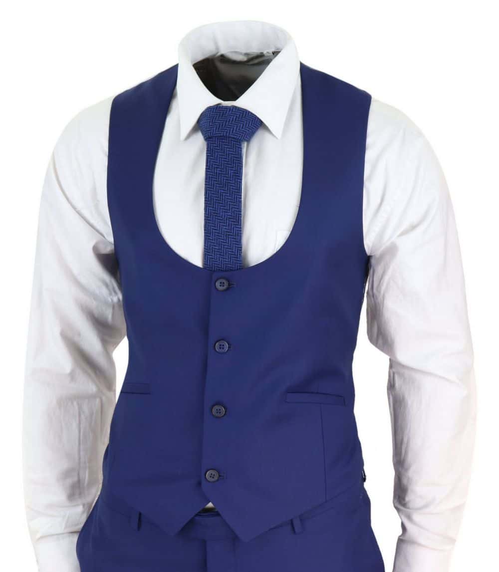 Mens Royal Blue 3 Piece Wedding Suit