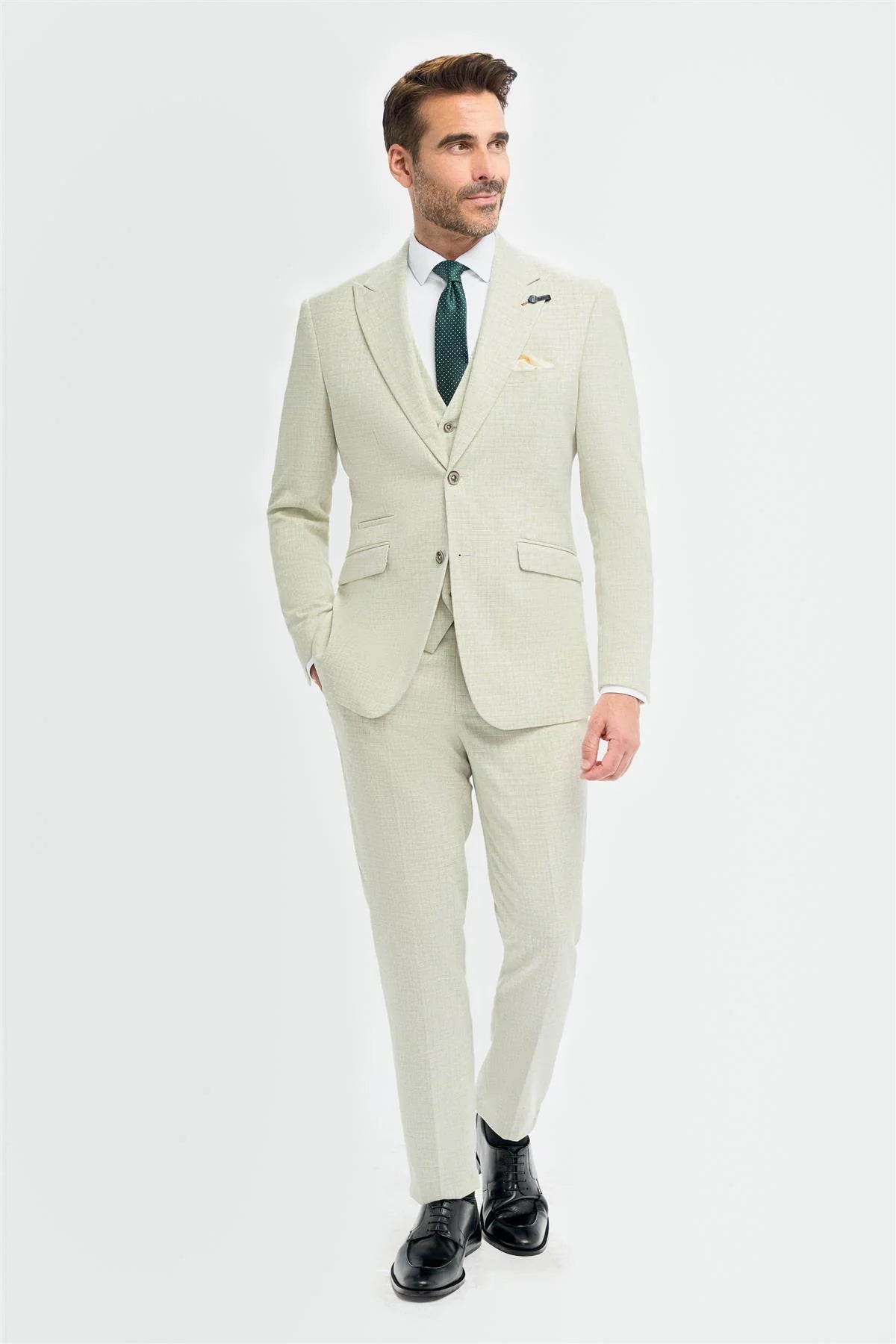 Heren Sage Green Tailored Fit Blazer