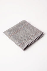 Herenpochet van zilverkleurige tweed