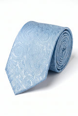 Cadeauset met lichtblauwe paisley stropdas voor heren