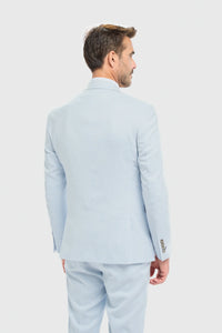 Heren hemelsblauwe getailleerde blazer