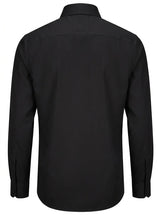 Slim fit overhemd met lange mouwen en knoopsluiting voor heren - Zwart