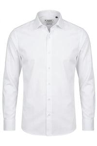 Slim fit overhemd met lange mouwen en knoopsluiting voor heren - wit