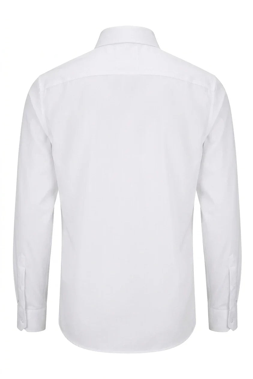 Slim fit overhemd met lange mouwen en knoopsluiting voor heren - wit