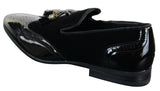 Patron 239-10 Mens Slip On Tassel Driving Shoes Shiny Black Patent Leather PU Suede Loafers