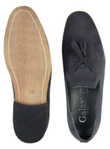 Mens Suede Loafers Driving Shoes Slip On Tassle Design Leather Line Black Comfort