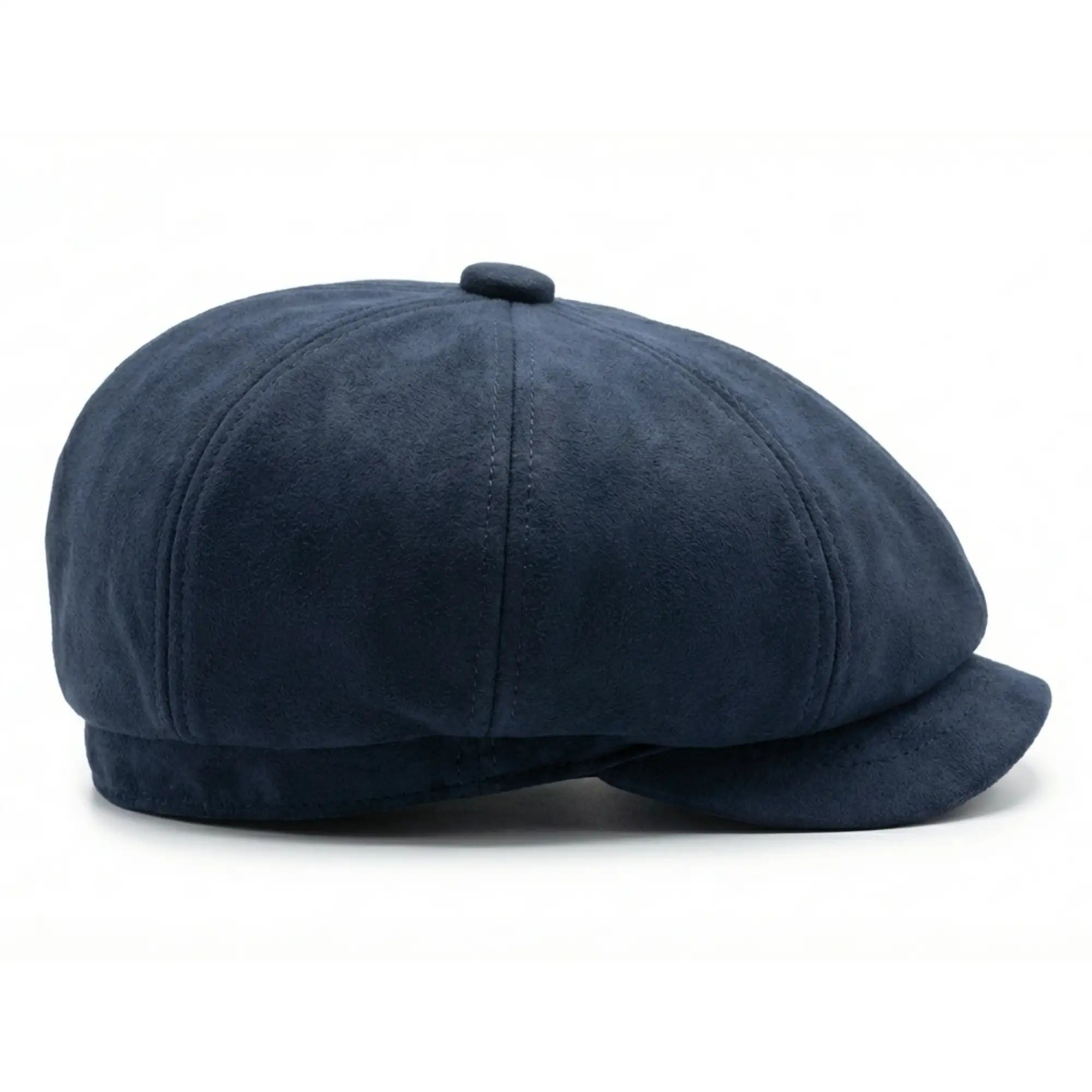 Vintage suède 8-panel klassieke Gatsby Baker Boy pet voor heren - Marineblauw